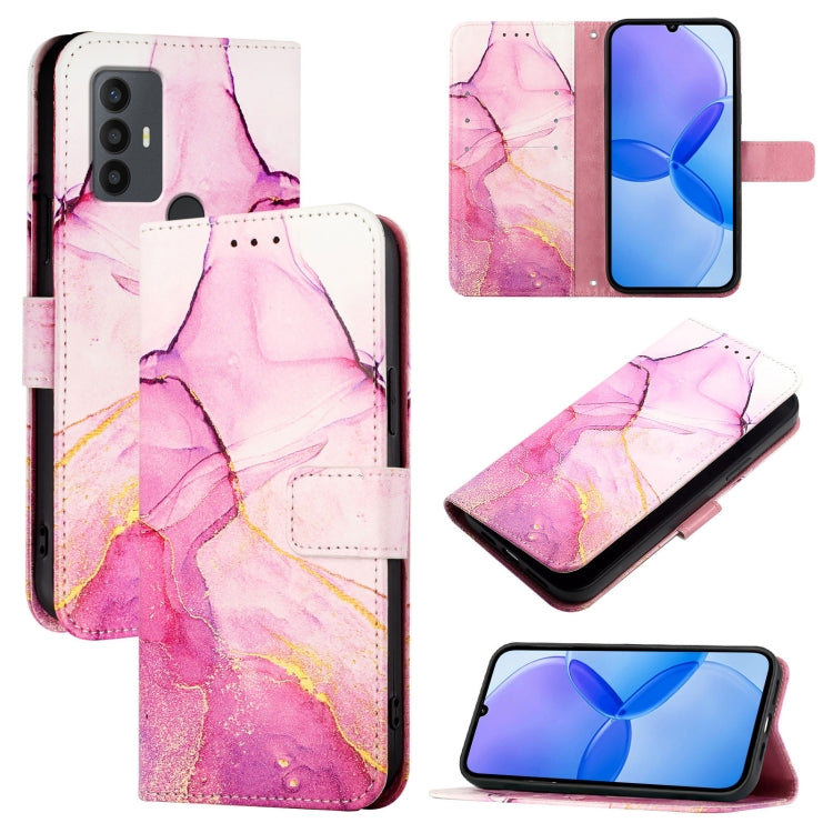 PT003 Marble Pattern Flip Leather Phone Case, For TCL 30Z T602DL, For TCL 30 SE, For TCL 20R 5G