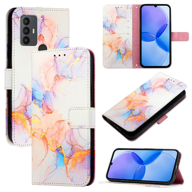 PT003 Marble Pattern Flip Leather Phone Case, For TCL 30Z T602DL, For TCL 30 SE, For TCL 20R 5G