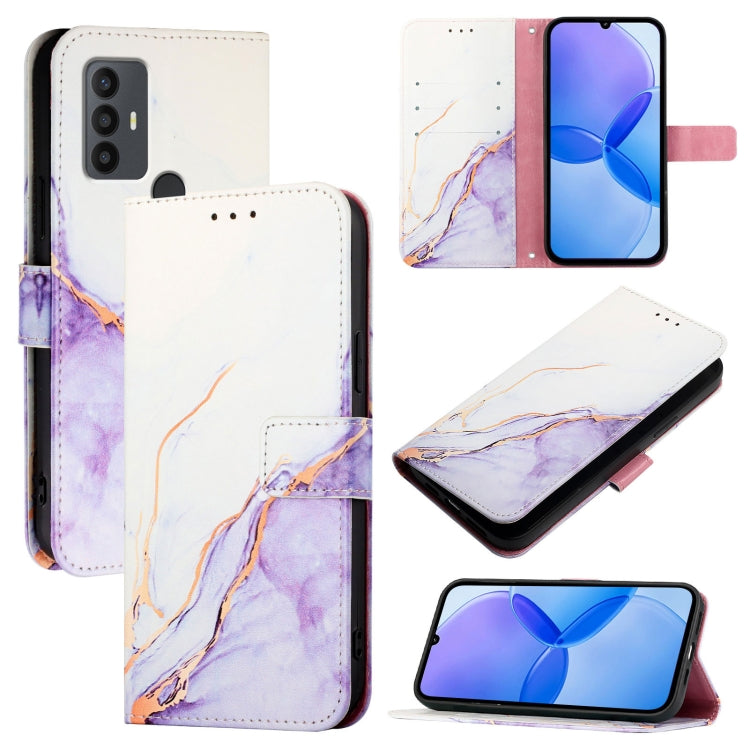 PT003 Marble Pattern Flip Leather Phone Case, For TCL 30Z T602DL, For TCL 30 SE, For TCL 20R 5G