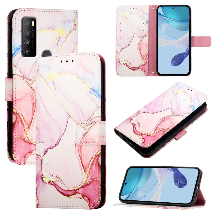 PT003 Marble Pattern Flip Leather Phone Case, For TCL 30 XL T701DL, For TCL 305 / 306 / 30 SE AL02, For TCL 30T T603DL, For TCL 30Z T602DL, For TCL 30 SE, For TCL 20R 5G