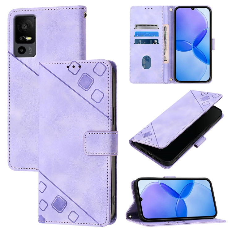 Skin Feel Embossed Leather Phone Case, For TCL 403, For TCL 40 R 5G, For TCL 30 XL T701DL, For TCL 305 / 306 / 30 SE-AL02, For TCL Stylus 5G, For TCL 303, For TCL 30T T603DL, For TCL 30Z T602DL