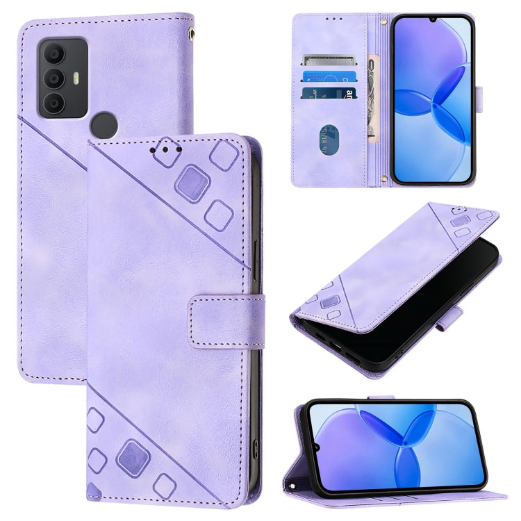 Skin Feel Embossed Leather Phone Case, For TCL 403, For TCL 40 R 5G, For TCL 30 XL T701DL, For TCL 305 / 306 / 30 SE-AL02, For TCL Stylus 5G, For TCL 303, For TCL 30T T603DL, For TCL 30Z T602DL