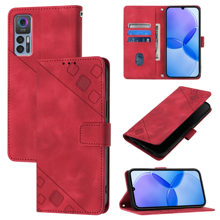 Skin Feel Embossed Leather Phone Case, For TCL 30 5G, For TCL 30 SE, For TCL 30+, For TCL 30 4G, For TCL 20 R 5G