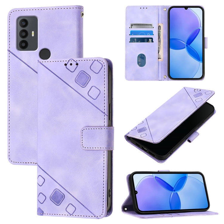 Skin Feel Embossed Leather Phone Case, For TCL 30 5G, For TCL 30 SE, For TCL 30+, For TCL 30 4G, For TCL 20 R 5G