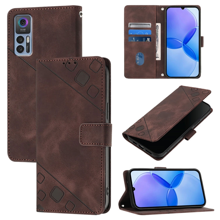 Skin Feel Embossed Leather Phone Case, For TCL 30 5G, For TCL 30 SE, For TCL 30+, For TCL 30 4G, For TCL 20 R 5G