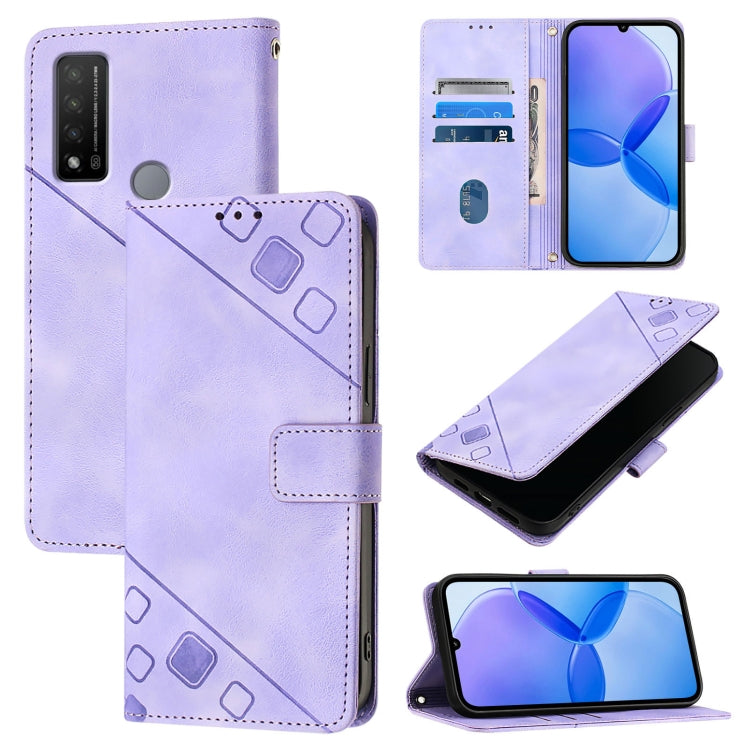 Skin Feel Embossed Leather Phone Case, For TCL 30 5G, For TCL 30 SE, For TCL 30+, For TCL 30 4G, For TCL 20 R 5G