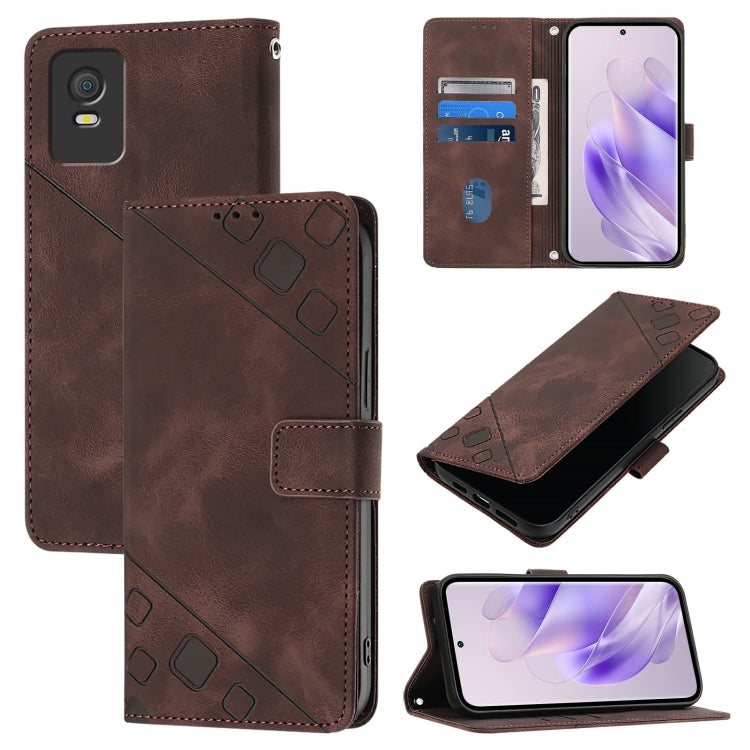 Skin Feel Embossed Leather Phone Case, For TCL 403, For TCL 40 R 5G, For TCL 30 XL T701DL, For TCL 305 / 306 / 30 SE-AL02, For TCL Stylus 5G, For TCL 303, For TCL 30T T603DL, For TCL 30Z T602DL
