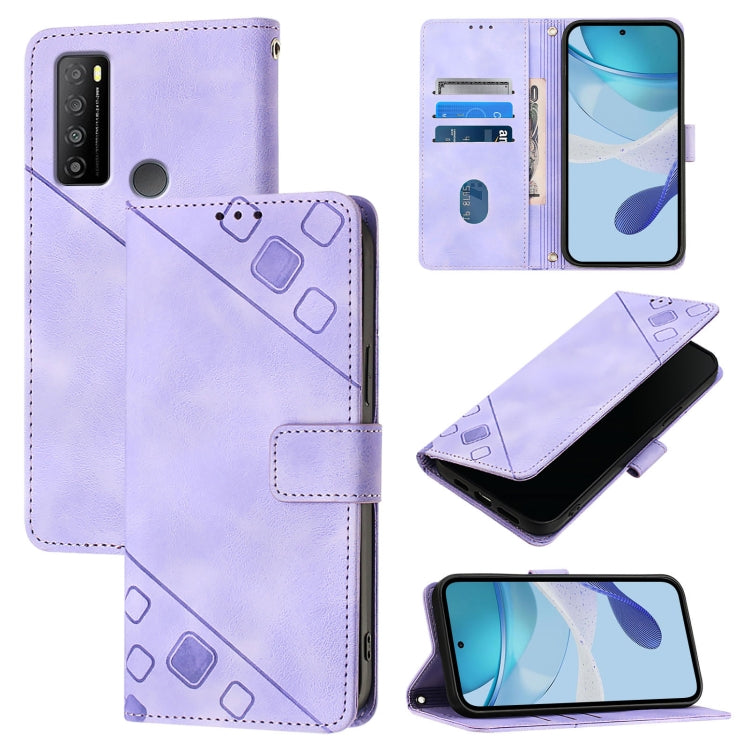 Skin Feel Embossed Leather Phone Case, For TCL 403, For TCL 40 R 5G, For TCL 30 XL T701DL, For TCL 305 / 306 / 30 SE-AL02, For TCL Stylus 5G, For TCL 303, For TCL 30T T603DL, For TCL 30Z T602DL