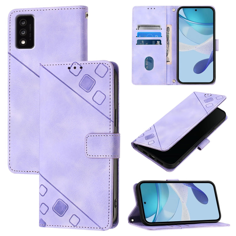 Skin Feel Embossed Leather Phone Case, For TCL 403, For TCL 40 R 5G, For TCL 30 XL T701DL, For TCL 305 / 306 / 30 SE-AL02, For TCL Stylus 5G, For TCL 303, For TCL 30T T603DL, For TCL 30Z T602DL