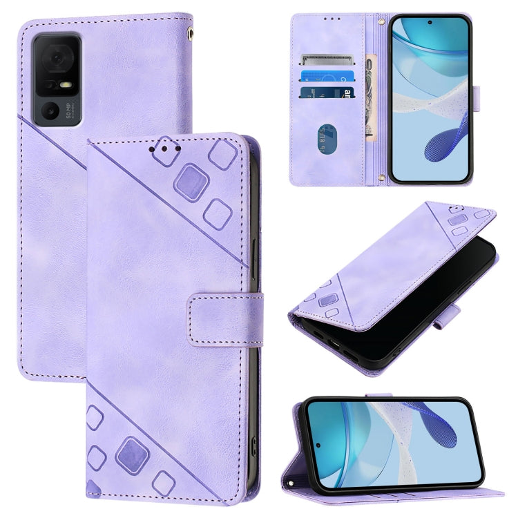 Skin Feel Embossed Leather Phone Case, For TCL 50 5G, For TCL 50 SE, For TCL 501, For TCL 505, For TCL 502, For TCL 405 / 406 / 408, For TCL 40 XL / 40 T T608DL, For TCL 40 SE