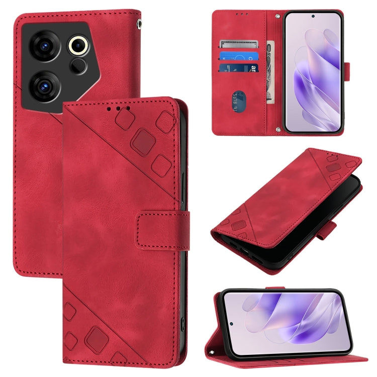 Skin Feel Embossed Leather Phone Case, For Tecno Spark 20 Pro+, For Tecno Spark 20 Pro, For Tecno Spark Go 2024 / Spark 20C, For Tecno Spark 20, For Tecno Pova 5 Pro 5G, For Tecno Pova Neo 3, For Tecno Pova 5 4G, For Tecno Camon 20 Premier 5G
