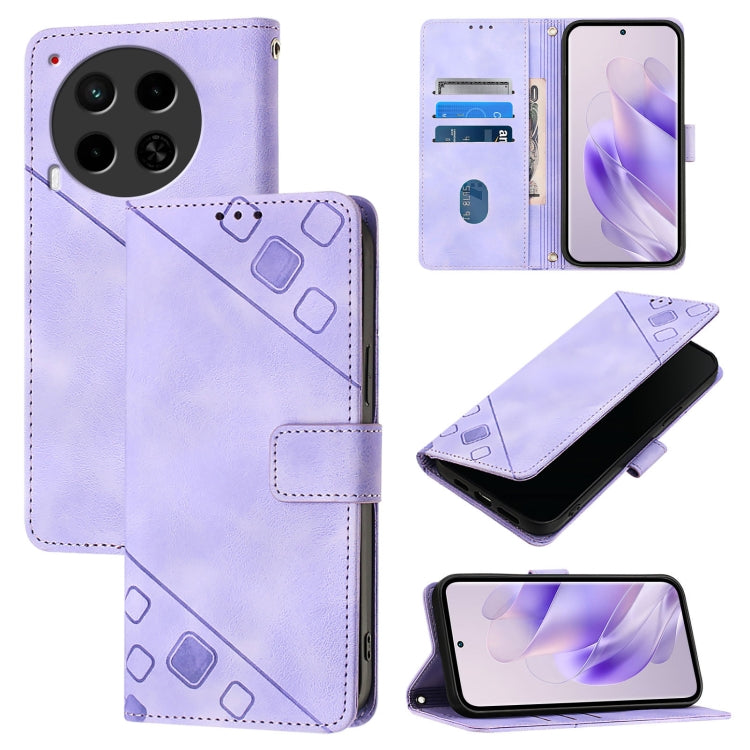 Skin Feel Embossed Leather Phone Case, For Tecno Spark 10 Pro Magic Magenta, For Tecno Camon 30 Premier 5G, For Tecno Pova 6 Neo, For Tecno Pova 6 5G, For Tecno Pova 6, For Tecno Camon 30 Pro 5G, For Tecno Camon 30 4G / 5G, For Tecno Pova 6 Pro