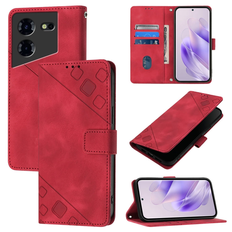 Skin Feel Embossed Leather Phone Case, For Tecno Spark 20 Pro+, For Tecno Spark 20 Pro, For Tecno Spark Go 2024 / Spark 20C, For Tecno Spark 20, For Tecno Pova 5 Pro 5G, For Tecno Pova Neo 3, For Tecno Pova 5 4G, For Tecno Camon 20 Premier 5G