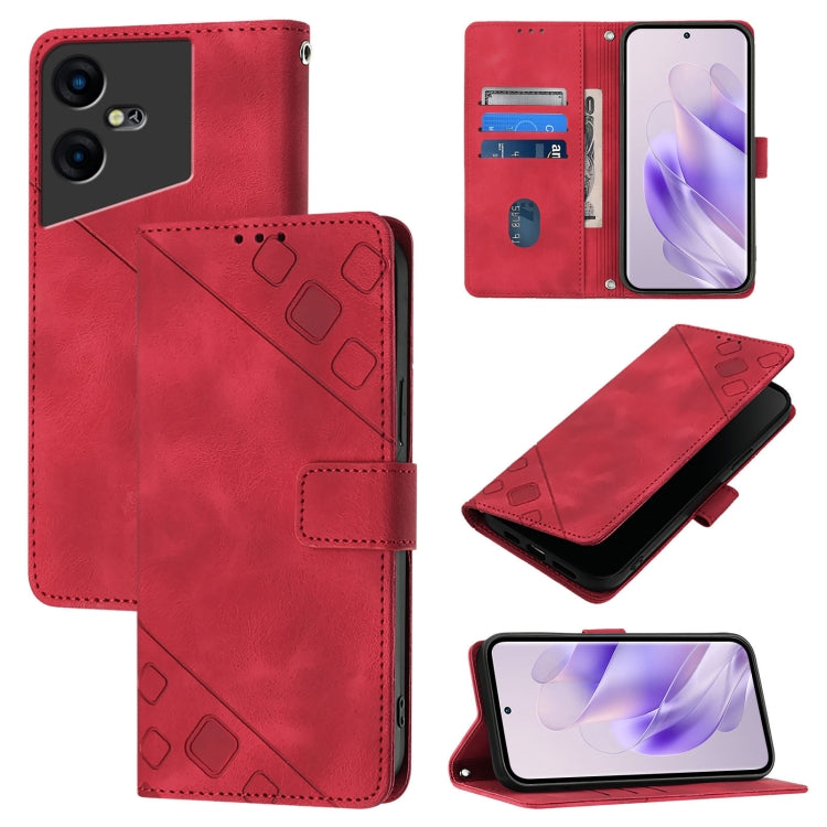 Skin Feel Embossed Leather Phone Case, For Tecno Spark 20 Pro+, For Tecno Spark 20 Pro, For Tecno Spark Go 2024 / Spark 20C, For Tecno Spark 20, For Tecno Pova 5 Pro 5G, For Tecno Pova Neo 3, For Tecno Pova 5 4G, For Tecno Camon 20 Premier 5G