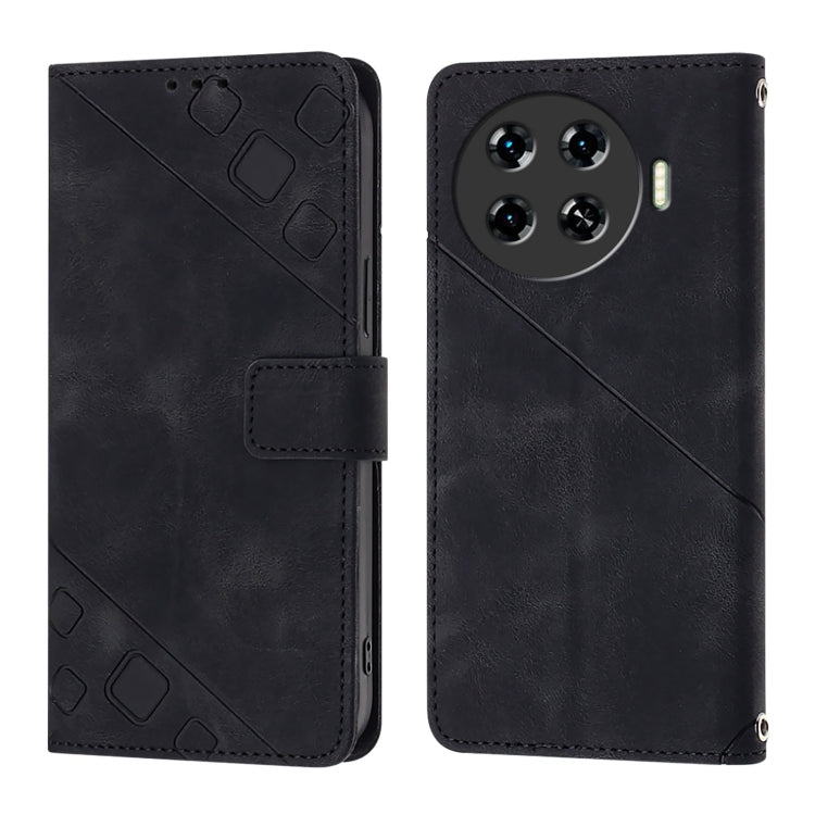 Skin Feel Embossed Leather Phone Case, For Tecno Spark 20 Pro+, For Tecno Spark 20 Pro, For Tecno Spark Go 2024 / Spark 20C, For Tecno Spark 20, For Tecno Pova 5 Pro 5G, For Tecno Pova Neo 3, For Tecno Pova 5 4G, For Tecno Camon 20 Premier 5G