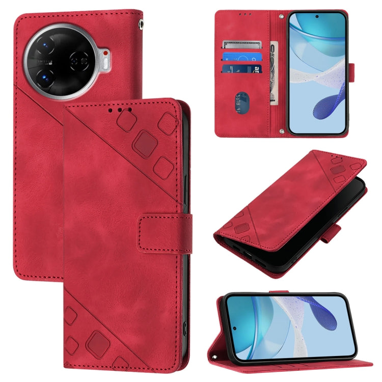 Skin Feel Embossed Leather Phone Case, For Tecno Spark 10 Pro Magic Magenta, For Tecno Camon 30 Premier 5G, For Tecno Pova 6 Neo, For Tecno Pova 6 5G, For Tecno Pova 6, For Tecno Camon 30 Pro 5G, For Tecno Camon 30 4G / 5G, For Tecno Pova 6 Pro
