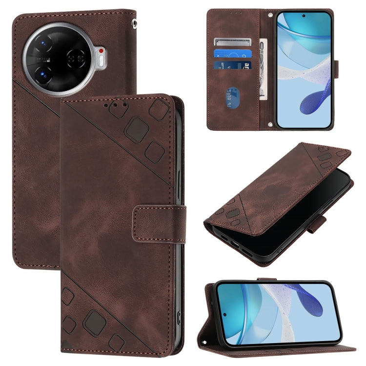 Skin Feel Embossed Leather Phone Case, For Tecno Spark 10 Pro Magic Magenta, For Tecno Camon 30 Premier 5G, For Tecno Pova 6 Neo, For Tecno Pova 6 5G, For Tecno Pova 6, For Tecno Camon 30 Pro 5G, For Tecno Camon 30 4G / 5G, For Tecno Pova 6 Pro