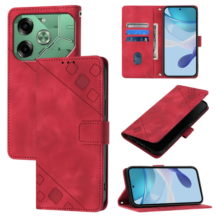 Skin Feel Embossed Leather Phone Case, For Tecno Spark 10 Pro Magic Magenta, For Tecno Camon 30 Premier 5G, For Tecno Pova 6 Neo, For Tecno Pova 6 5G, For Tecno Pova 6, For Tecno Camon 30 Pro 5G, For Tecno Camon 30 4G / 5G, For Tecno Pova 6 Pro