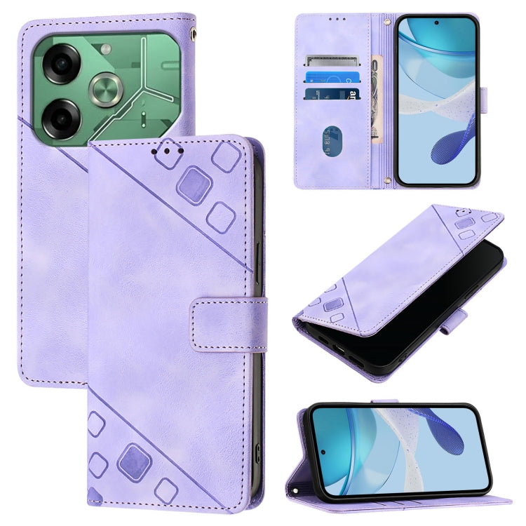 Skin Feel Embossed Leather Phone Case, For Tecno Spark 10 Pro Magic Magenta, For Tecno Camon 30 Premier 5G, For Tecno Pova 6 Neo, For Tecno Pova 6 5G, For Tecno Pova 6, For Tecno Camon 30 Pro 5G, For Tecno Camon 30 4G / 5G, For Tecno Pova 6 Pro