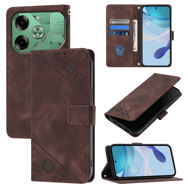 Skin Feel Embossed Leather Phone Case, For Tecno Spark 10 Pro Magic Magenta, For Tecno Camon 30 Premier 5G, For Tecno Pova 6 Neo, For Tecno Pova 6 5G, For Tecno Pova 6, For Tecno Camon 30 Pro 5G, For Tecno Camon 30 4G / 5G, For Tecno Pova 6 Pro