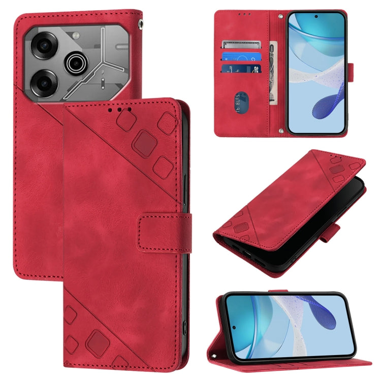 Skin Feel Embossed Leather Phone Case, For Tecno Spark 10 Pro Magic Magenta, For Tecno Camon 30 Premier 5G, For Tecno Pova 6 Neo, For Tecno Pova 6 5G, For Tecno Pova 6, For Tecno Camon 30 Pro 5G, For Tecno Camon 30 4G / 5G, For Tecno Pova 6 Pro