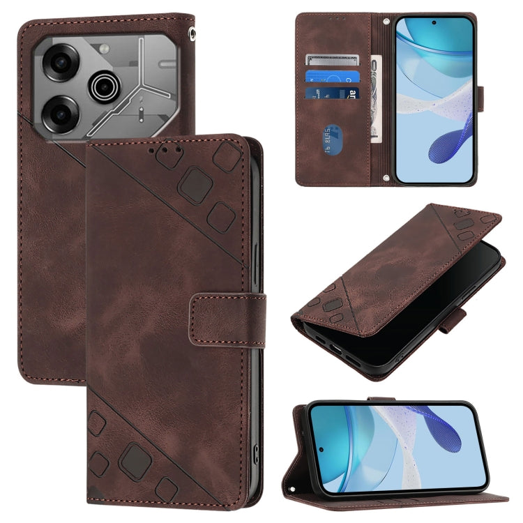 Skin Feel Embossed Leather Phone Case, For Tecno Spark 10 Pro Magic Magenta, For Tecno Camon 30 Premier 5G, For Tecno Pova 6 Neo, For Tecno Pova 6 5G, For Tecno Pova 6, For Tecno Camon 30 Pro 5G, For Tecno Camon 30 4G / 5G, For Tecno Pova 6 Pro