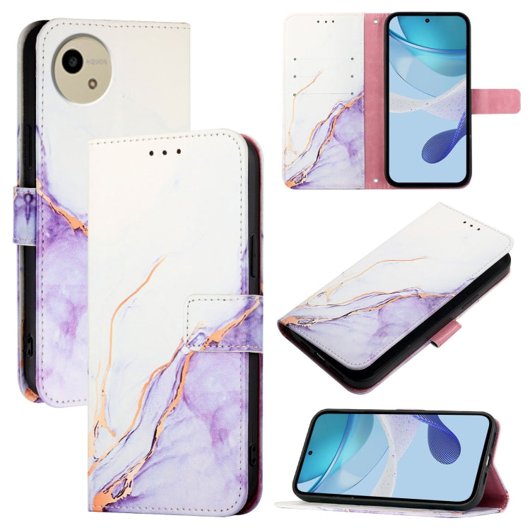 PT003 Marble Pattern Flip Leather Phone Case, For Sharp Aquos Sense9 Plus, For Sharp Aquos Sense9, For Sharp Aquos R9 Pro SH-54E, For Sharp Aquos Wish 4 SH-52E, For Sharp Aquos R9 SH-51E
