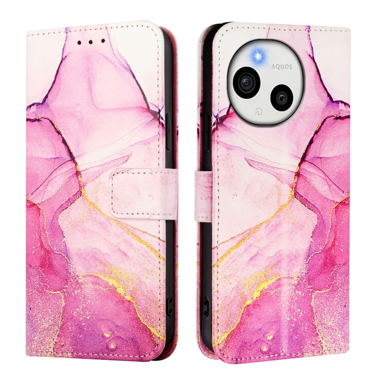 PT003 Marble Pattern Flip Leather Phone Case, For Sharp Aquos Sense9 Plus, For Sharp Aquos Sense9, For Sharp Aquos R9 Pro SH-54E, For Sharp Aquos Wish 4 SH-52E, For Sharp Aquos R9 SH-51E