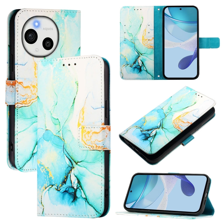 PT003 Marble Pattern Flip Leather Phone Case, For Sharp Aquos Sense9 Plus, For Sharp Aquos Sense9, For Sharp Aquos R9 Pro SH-54E, For Sharp Aquos Wish 4 SH-52E, For Sharp Aquos R9 SH-51E