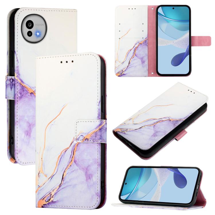 PT003 Marble Pattern Flip Leather Phone Case, For Sharp Aquos wish6, For Sharp Aquos R11, For Sharp Aquos Sense10, For Sharp Basio Active3, For Sharp Aquos Sense9 Plus, For Sharp Aquos Sense9, For Sharp Aquos R9 Pro SH-54E, For Sharp Aquos Wish 4 SH-52...