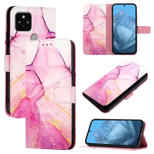 PT003 Marble Pattern Flip Leather Phone Case, For Google Pixel 5