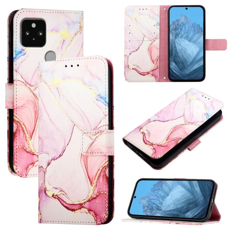PT003 Marble Pattern Flip Leather Phone Case, For Google Pixel 5