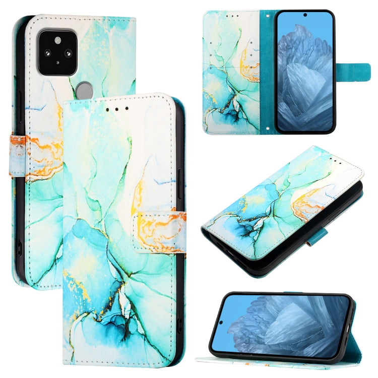 PT003 Marble Pattern Flip Leather Phone Case, For Google Pixel 5