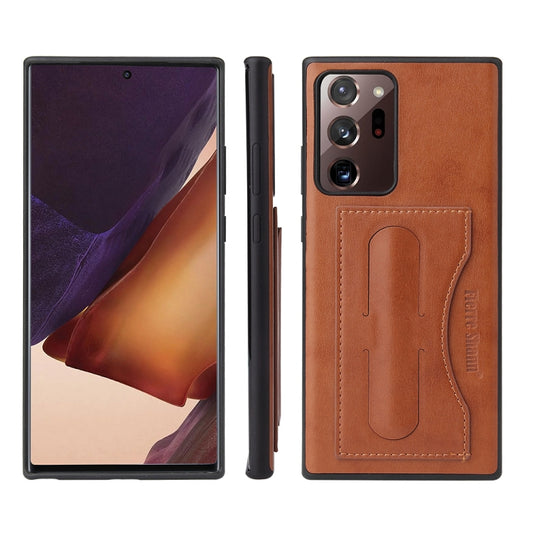 Fierre Shann Full Coverage Protective Leather Case with Holder & Card Slot, For iPhone 12 mini, For iPhone 12 / 12 Pro, For iPhone 12 Pro Max, For Galaxy Note20, For Galaxy Note20 Ultra