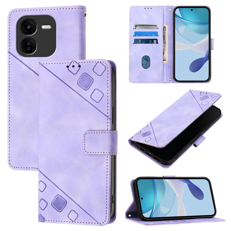 Skin Feel Embossed Leather Phone Case, For vivo Y28 4G, For vivo X100s 5G, For vivo Y38 5G, For vivo V30e 5G Global, For vivo iQOO Z9x, For vivo iQOO Z9 / iQOO Z9 Turbo 5G, For vivo Y17s 4G Global / Y28 5G India, For vivo Y03 4G Global