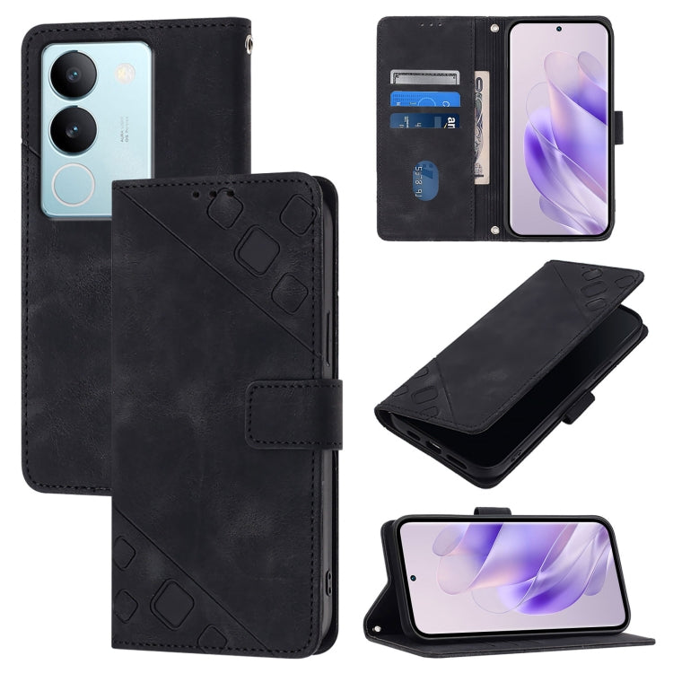 Skin Feel Embossed Leather Phone Case, For vivo Y100 5G IDN / Y200e 5G Global, For vivo V30 5G / V30 Pro 5G Global, For vivo V29e 5G Global / Y200 5G Global, For vivo X100 Pro, For vivo X100, For vivo V29 5G Global / V29 Pro                            ...