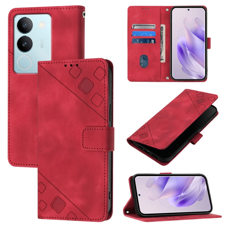 Skin Feel Embossed Leather Phone Case, For vivo Y100 5G IDN / Y200e 5G Global, For vivo V30 5G / V30 Pro 5G Global, For vivo V29e 5G Global / Y200 5G Global, For vivo X100 Pro, For vivo X100, For vivo V29 5G Global / V29 Pro                            ...