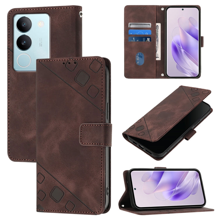 Skin Feel Embossed Leather Phone Case, For vivo Y100 5G IDN / Y200e 5G Global, For vivo V30 5G / V30 Pro 5G Global, For vivo V29e 5G Global / Y200 5G Global, For vivo X100 Pro, For vivo X100, For vivo V29 5G Global / V29 Pro                            ...