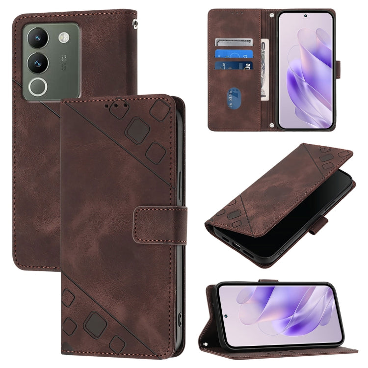 Skin Feel Embossed Leather Phone Case, For vivo Y100 5G IDN / Y200e 5G Global, For vivo V30 5G / V30 Pro 5G Global, For vivo V29e 5G Global / Y200 5G Global, For vivo X100 Pro, For vivo X100, For vivo V29 5G Global / V29 Pro                            ...