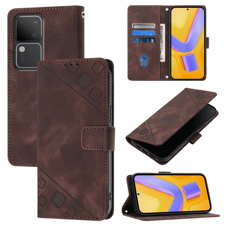 Skin Feel Embossed Leather Phone Case, For vivo Y100 5G IDN / Y200e 5G Global, For vivo V30 5G / V30 Pro 5G Global, For vivo V29e 5G Global / Y200 5G Global, For vivo X100 Pro, For vivo X100, For vivo V29 5G Global / V29 Pro                            ...