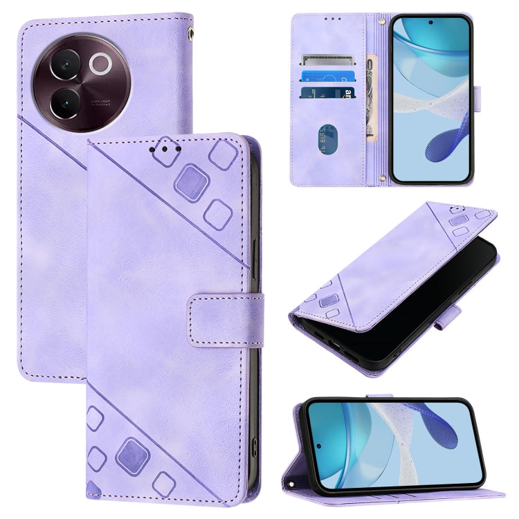Skin Feel Embossed Leather Phone Case, For vivo Y28 4G, For vivo X100s 5G, For vivo Y38 5G, For vivo V30e 5G Global, For vivo iQOO Z9x, For vivo iQOO Z9 / iQOO Z9 Turbo 5G, For vivo Y17s 4G Global / Y28 5G India, For vivo Y03 4G Global
