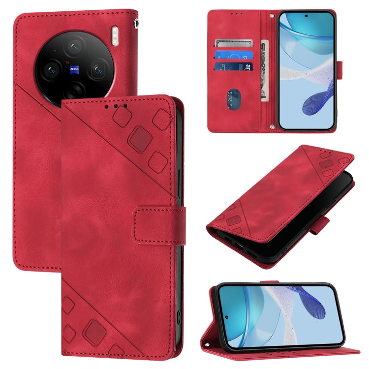 Skin Feel Embossed Leather Phone Case, For vivo Y28 4G, For vivo X100s 5G, For vivo Y38 5G, For vivo V30e 5G Global, For vivo iQOO Z9x, For vivo iQOO Z9 / iQOO Z9 Turbo 5G, For vivo Y17s 4G Global / Y28 5G India, For vivo Y03 4G Global