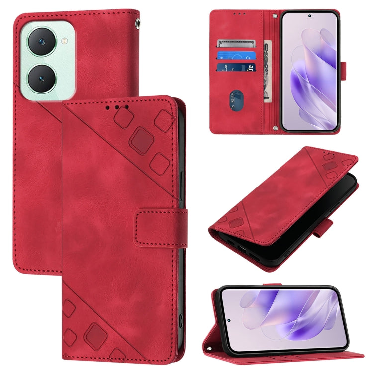 Skin Feel Embossed Leather Phone Case, For vivo Y28 4G, For vivo X100s 5G, For vivo Y38 5G, For vivo V30e 5G Global, For vivo iQOO Z9x, For vivo iQOO Z9 / iQOO Z9 Turbo 5G, For vivo Y17s 4G Global / Y28 5G India, For vivo Y03 4G Global