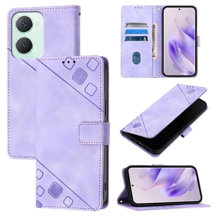 Skin Feel Embossed Leather Phone Case, For vivo Y28 4G, For vivo X100s 5G, For vivo Y38 5G, For vivo V30e 5G Global, For vivo iQOO Z9x, For vivo iQOO Z9 / iQOO Z9 Turbo 5G, For vivo Y17s 4G Global / Y28 5G India, For vivo Y03 4G Global