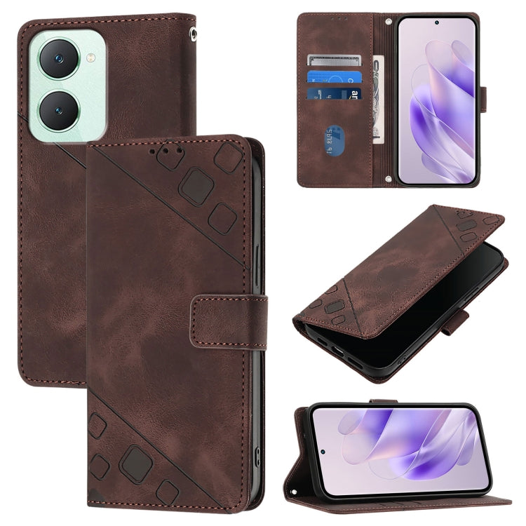 Skin Feel Embossed Leather Phone Case, For vivo Y28 4G, For vivo X100s 5G, For vivo Y38 5G, For vivo V30e 5G Global, For vivo iQOO Z9x, For vivo iQOO Z9 / iQOO Z9 Turbo 5G, For vivo Y17s 4G Global / Y28 5G India, For vivo Y03 4G Global