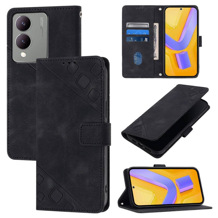 Skin Feel Embossed Leather Phone Case, For vivo Y28 4G, For vivo X100s 5G, For vivo Y38 5G, For vivo V30e 5G Global, For vivo iQOO Z9x, For vivo iQOO Z9 / iQOO Z9 Turbo 5G, For vivo Y17s 4G Global / Y28 5G India, For vivo Y03 4G Global