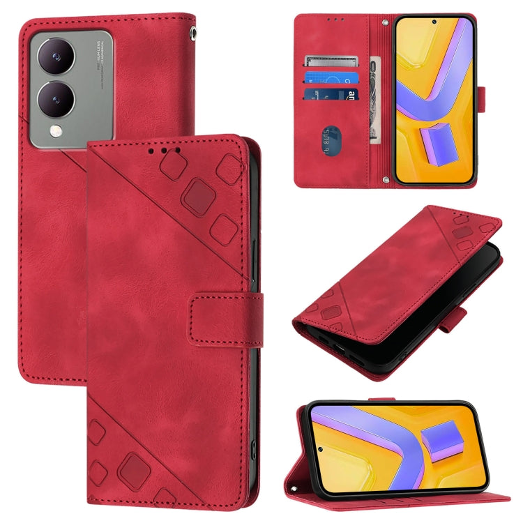 Skin Feel Embossed Leather Phone Case, For vivo Y28 4G, For vivo X100s 5G, For vivo Y38 5G, For vivo V30e 5G Global, For vivo iQOO Z9x, For vivo iQOO Z9 / iQOO Z9 Turbo 5G, For vivo Y17s 4G Global / Y28 5G India, For vivo Y03 4G Global