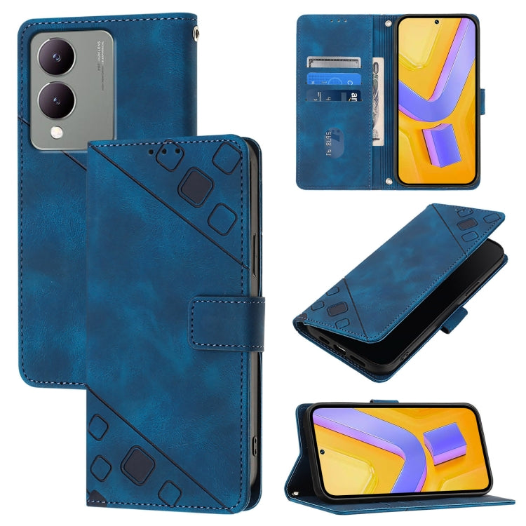 Skin Feel Embossed Leather Phone Case, For vivo Y28 4G, For vivo X100s 5G, For vivo Y38 5G, For vivo V30e 5G Global, For vivo iQOO Z9x, For vivo iQOO Z9 / iQOO Z9 Turbo 5G, For vivo Y17s 4G Global / Y28 5G India, For vivo Y03 4G Global