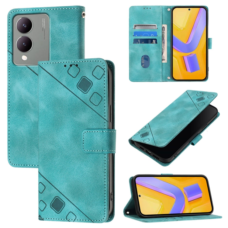 Skin Feel Embossed Leather Phone Case, For vivo Y28 4G, For vivo X100s 5G, For vivo Y38 5G, For vivo V30e 5G Global, For vivo iQOO Z9x, For vivo iQOO Z9 / iQOO Z9 Turbo 5G, For vivo Y17s 4G Global / Y28 5G India, For vivo Y03 4G Global