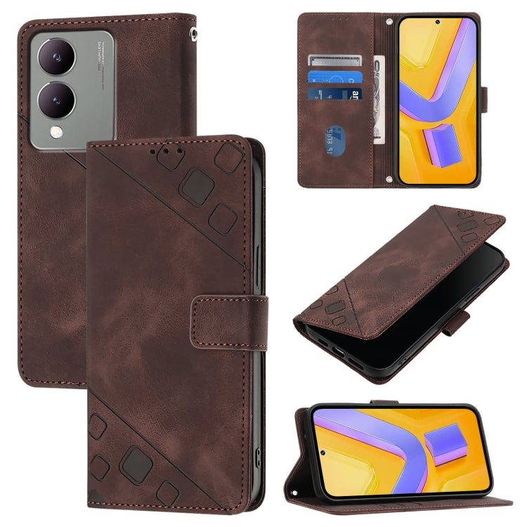 Skin Feel Embossed Leather Phone Case, For vivo Y28 4G, For vivo X100s 5G, For vivo Y38 5G, For vivo V30e 5G Global, For vivo iQOO Z9x, For vivo iQOO Z9 / iQOO Z9 Turbo 5G, For vivo Y17s 4G Global / Y28 5G India, For vivo Y03 4G Global